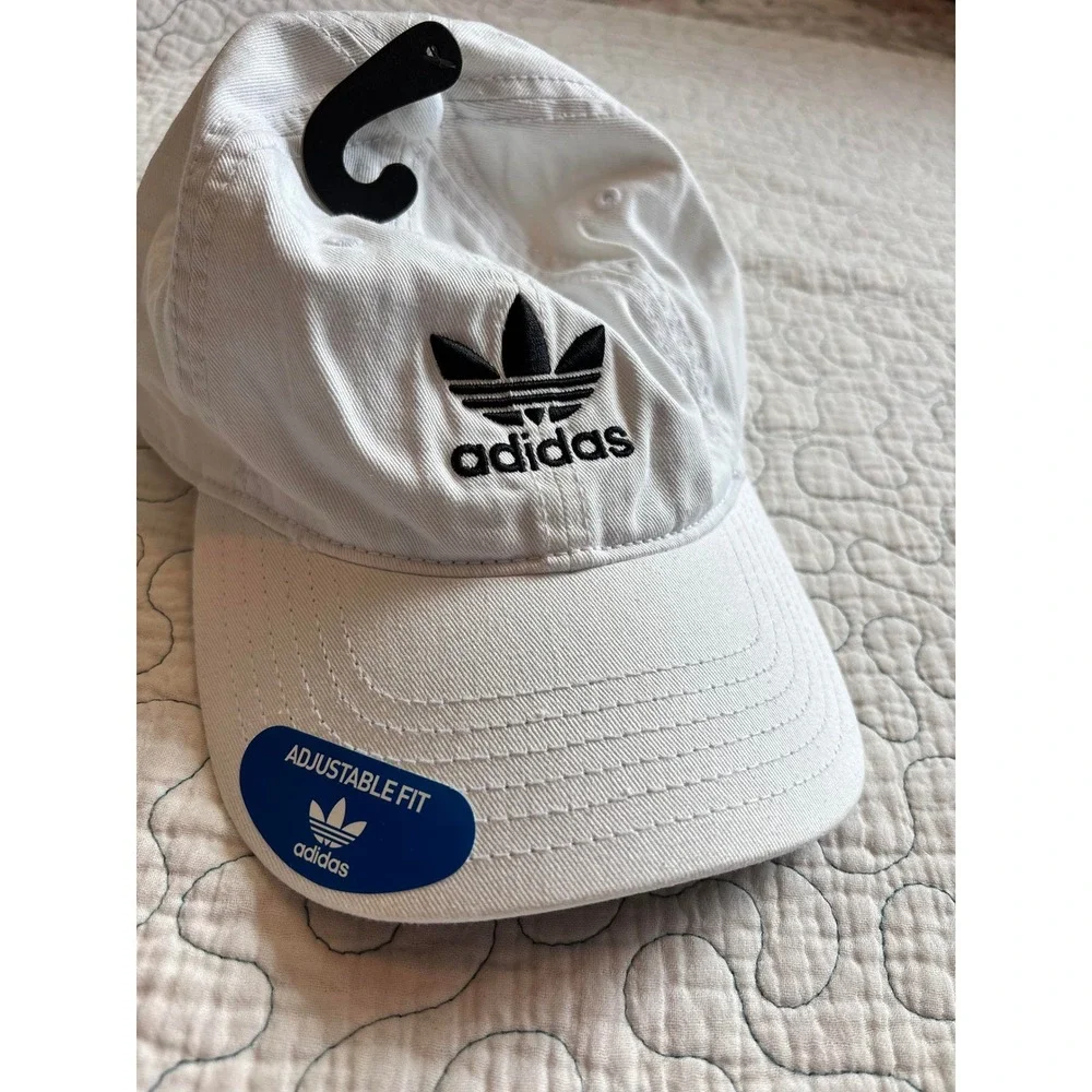 Adidas Originals Trefoil Baseball Cap White Black Adjustable